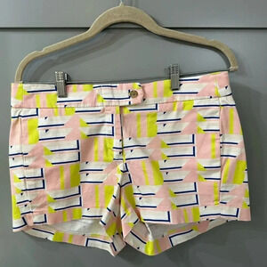 J. Crew Geometric Print Chino Stretch Shorts Size 6